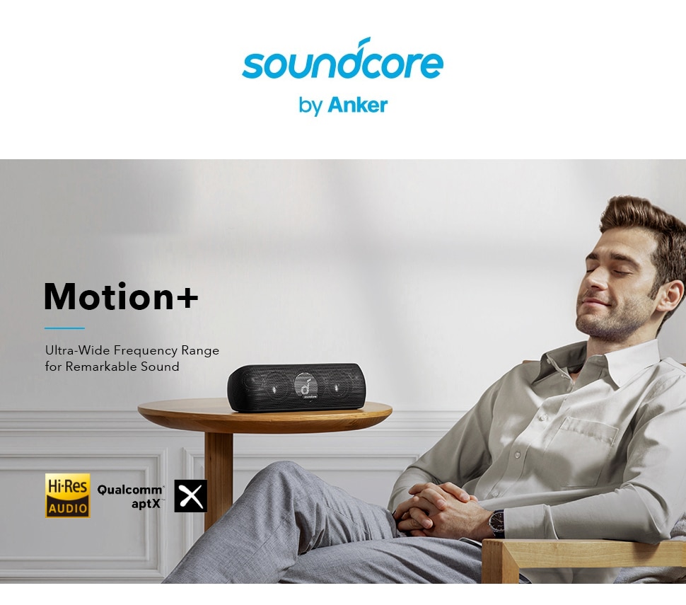 ANKER Soundcore Motion+ Bluetooth Portable Wireless Speaker with HiFi 30W Audio, Extended Bass and Treble